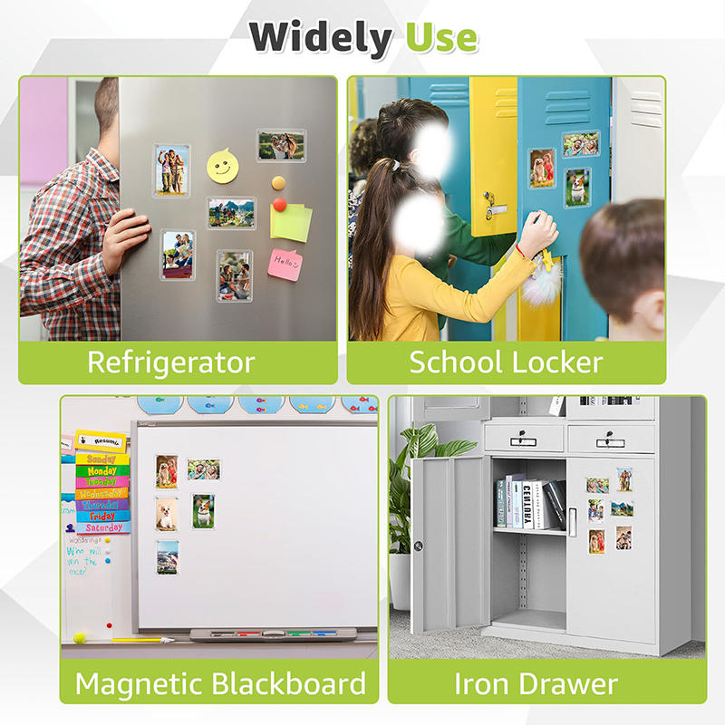 1/6Pcs Transparent Acrylic Photo Frames Universal Double Sided Magnetic Picture Frame Wall Mount for Home Decor Living Room Display Hold Family Photos