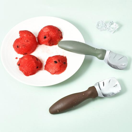 Ложка для мороженого с удобной ручкой. Прочная лопатка. Удобная обработка десертов. Изогнутая головка из нержавеющей стали.