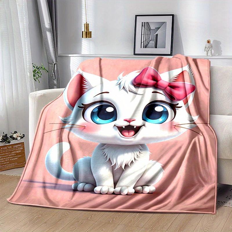 1PC Cute Cartoon Marie Cat Blanket, Seasonal Universal Home Decoration Blanket, for Decorating Your Own Sofa and Living Room, Super Soft Fla