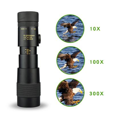 Заводской Hd Zoom 10-300x40 обновленный портативный монокуляр высокой мощности со штативом и держателем телефона для наблюдения за птицами