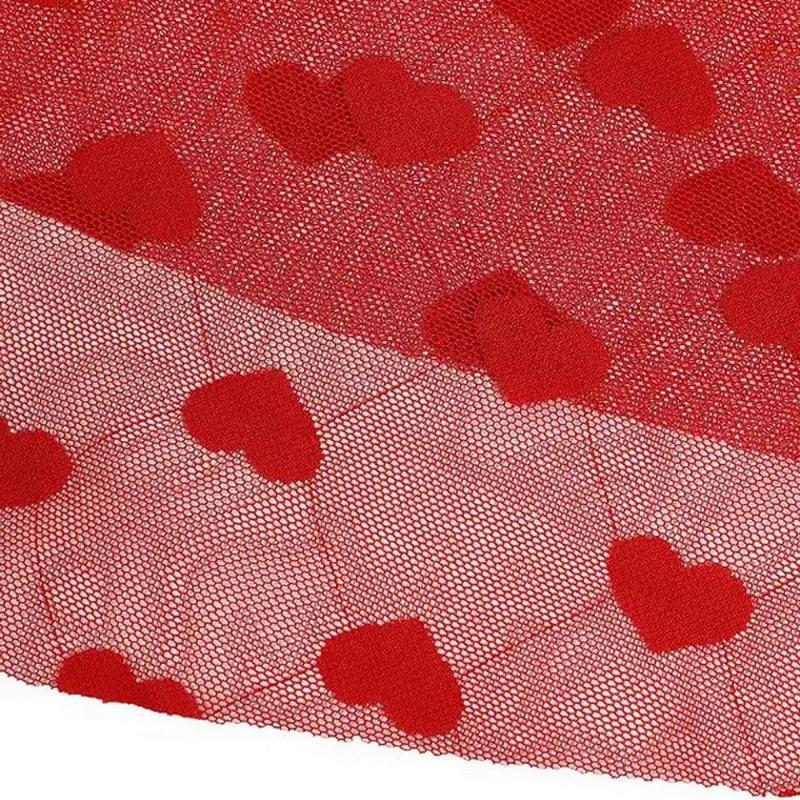 Сексуальное кружевное цельное платье, женские тюлевые пижамы, свадебный подарок, искушение, ночная рубашка, прозрачная униформа с красным принтом