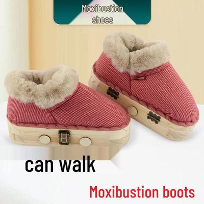 Деревянные сандалии для моксотерапии стоп открытым огнем с тепловым компрессом