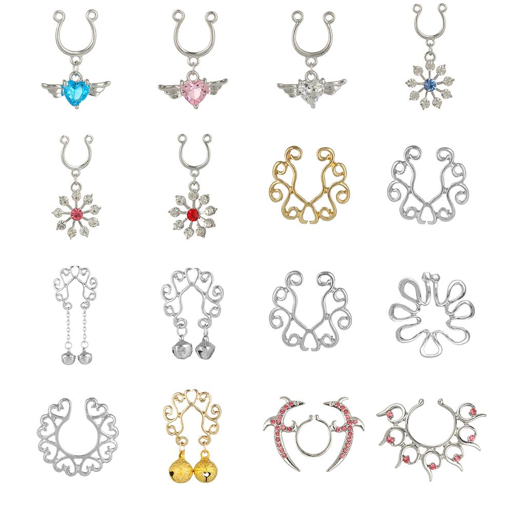 Sexy Fake Piercing 316L Surgical Steel Fake Nipple Ring Non Piercing Body Jewelry Non-Piercing