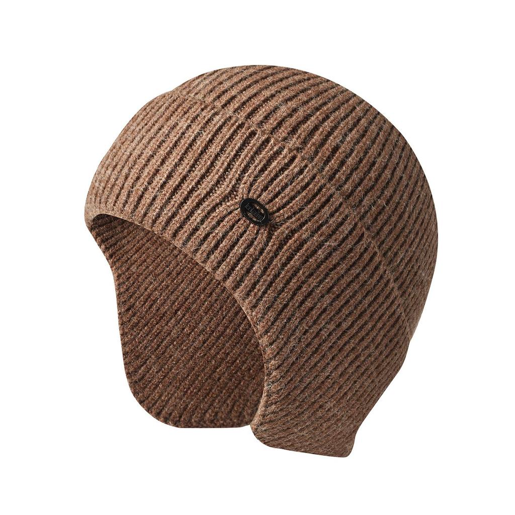 Осенне-зимние теплые шапки Skullies для женщин и мужчин, вязаные шапки, мягкие эластичные шапки для живой изгороди, термомужские шапочки с ушками