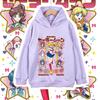 Kids Anime Cotton Tshirt Sailor Moon Characters Print Unisex Hoodie Sweatshirt for Boys Girls 100-160cm Height