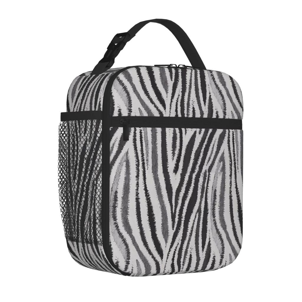 Bestselling Zebra Stripes Pattern Print Neutral Tone Cooler Lunch Bag Road Trip Thermal Lunch Bag