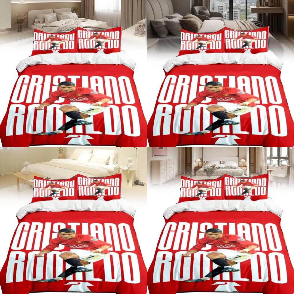 Комплект постельного белья с пододеяльником Cristiano Ronaldo из мягкого материала для комнаты мальчиков и девочек