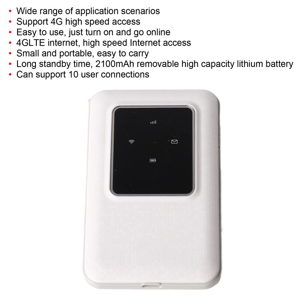 4G LTE Mobile WiFi Hotspot 10 User Connections Fast Internet Speed Standby Time Wireless Internet Card for
