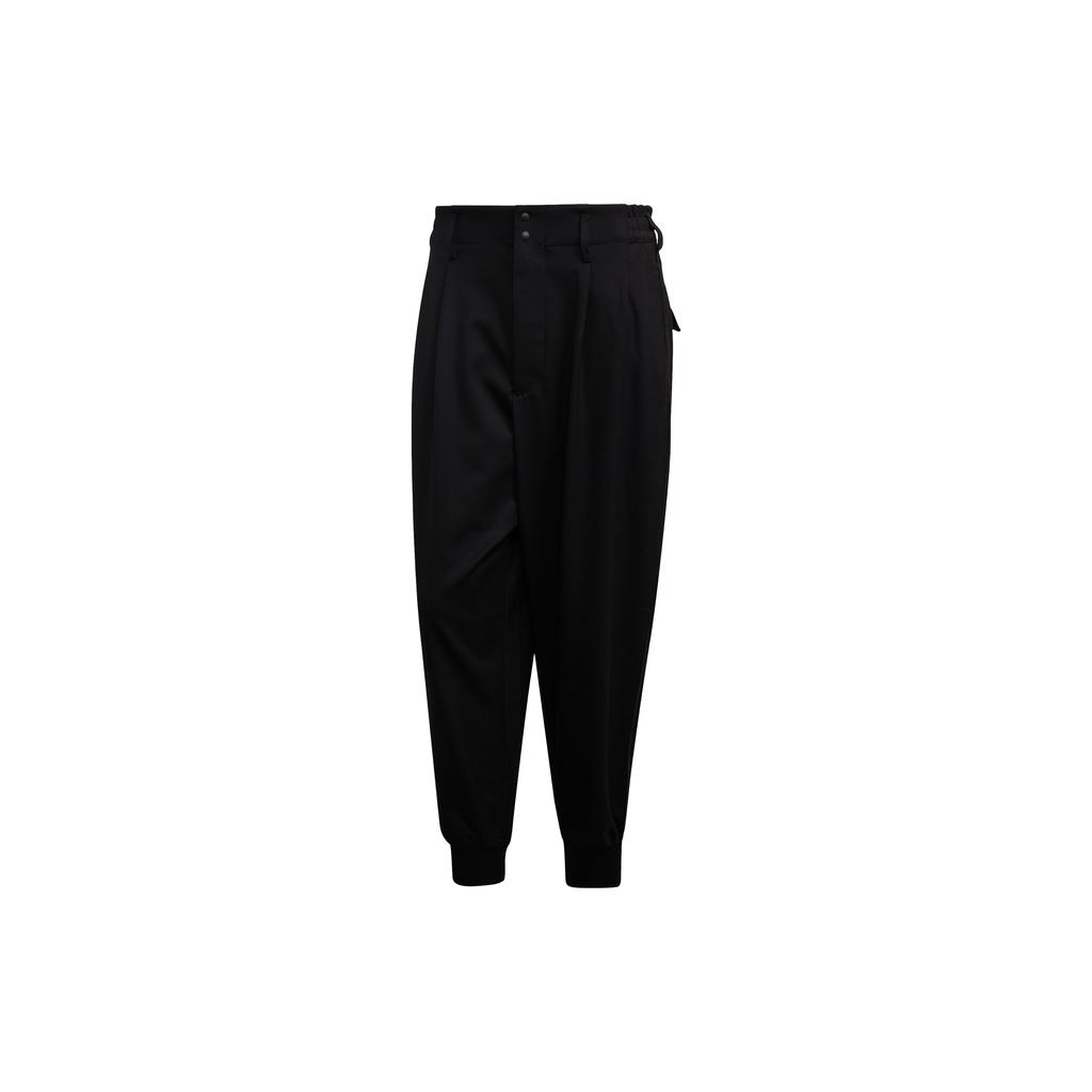 Y-3 Черные мужские брюки из изысканной шерсти с манжетами GK4567