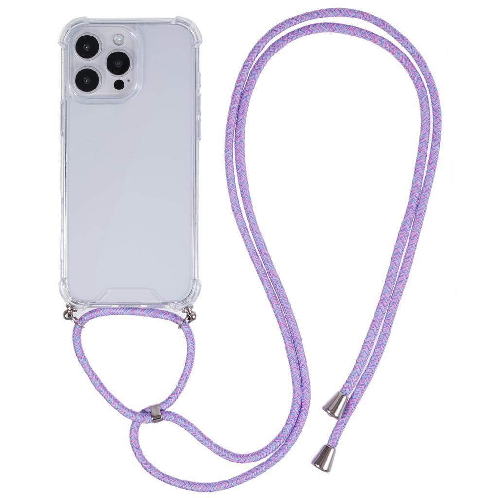 Для iPhone 16 Pro Чехол Усиленные 4 угла Акрил+ТПУ Чехол для телефона с регулируемым шнурком