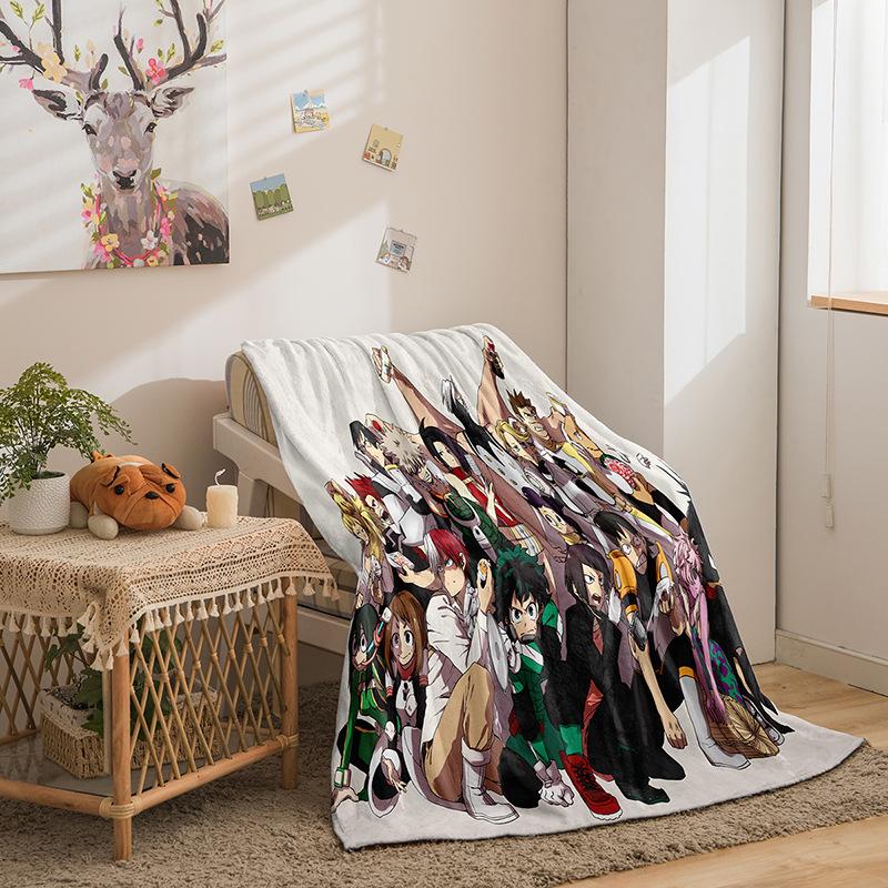 Мультяшная серия Геройская академия Двустороннее фланелевое одеяло с 3D цифровой печатью