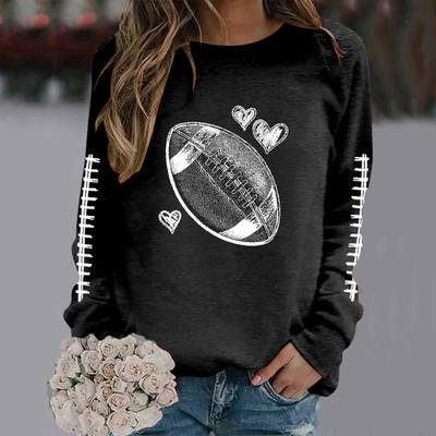 Женский свободный удобный и повседневный модный топ с принтом регби