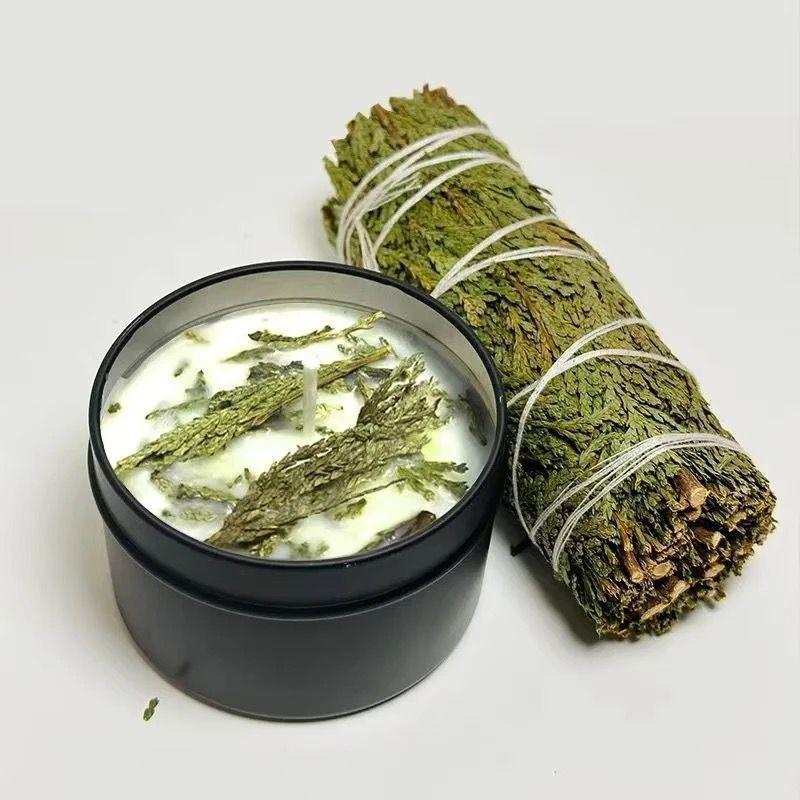 Handmade Sage, Palo Santo, and Cedar Soy Wax Candle for Indoor Air Purification