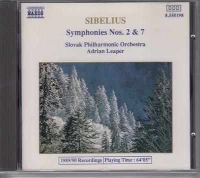 CD СИБЕЛИУС - Сибелиус - Симфонии № 2 и 7 8550198 Naxos 1991 Не Япония ОбиКлассика Б/У