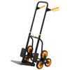 Stair Climbing Cart, 150 kg Stair-Climbing Capacity, Heavy-Duty Folding Trolley Cart with Telescoping Handle, 6 Wheels and 2 Bungee Cords, Stair