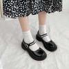 Retro British Style Small Leather Shoes Girl 2025 Spring New Pearl Fairy Word with Platform Jk Mary Jane Single Shoes Woman