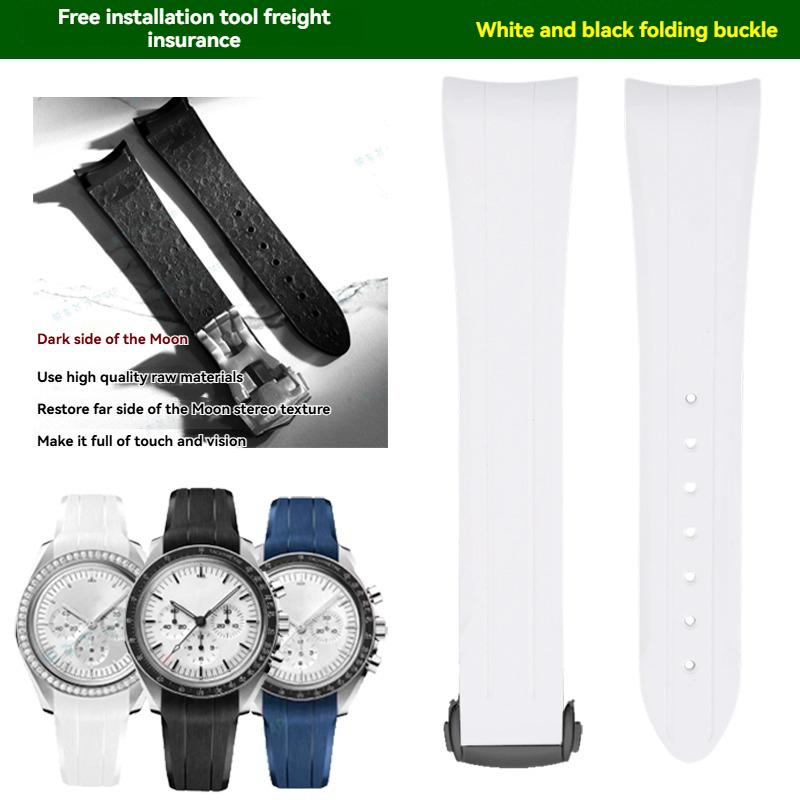 Для часов совместной серии Omega&Swatch Super Moon Seamaster 300 Мужские часы Высококачественный силиконовый водонепроницаемый ремешок для часов
