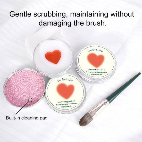 Makeup Brush Cleaner Soap with Silicone Cleaning Mat Portable Travel Multi-purpose Makeup Sponge Cosmetic Scrubber Cleaning Essential Oil