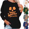 Женский повседневный модный пуловер с длинными рукавами и принтом Хэллоуина 2022 года
