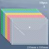 10pcs A4 Transparent Plastic File Folders Snap Closure Waterproof File Bag Student Organizer Information Pocket Stationery