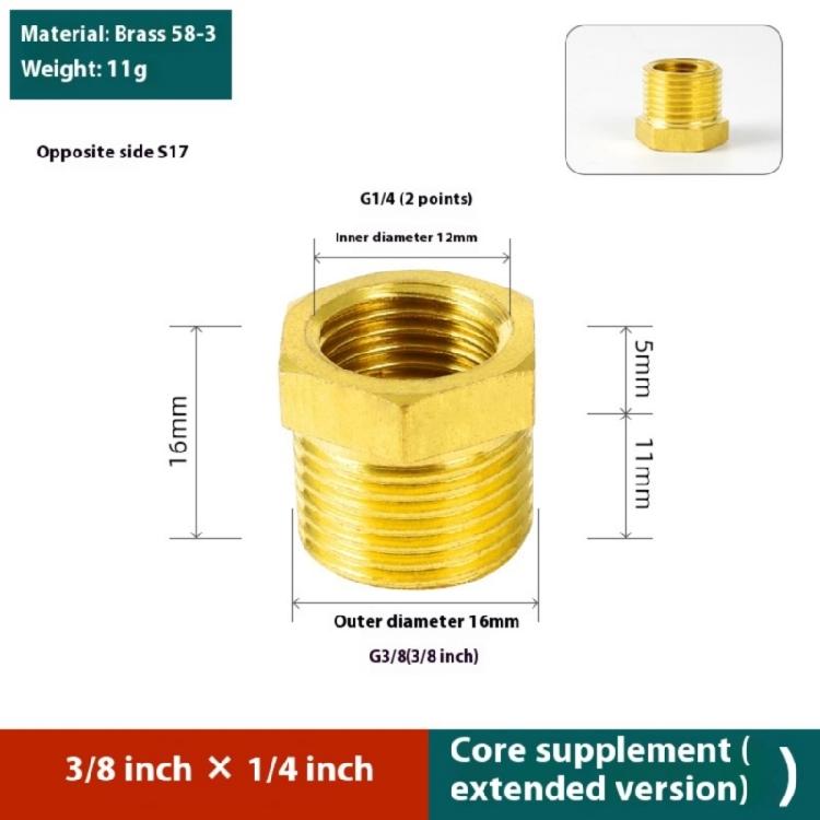 Corrosion Resistant Brass Air System Reducers Direct Diameter Conversion Hexagonal Socket Threaded Pipe Fitting
