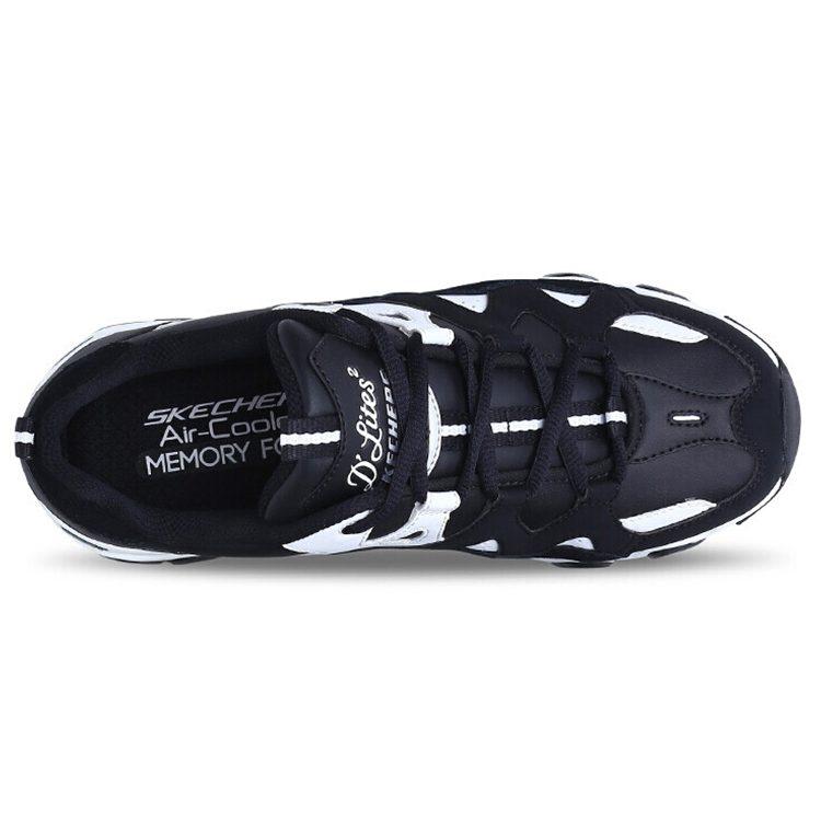 Skechers D'Lites Low Top Daddy Shoes Black/White Women's 88888112-BLK