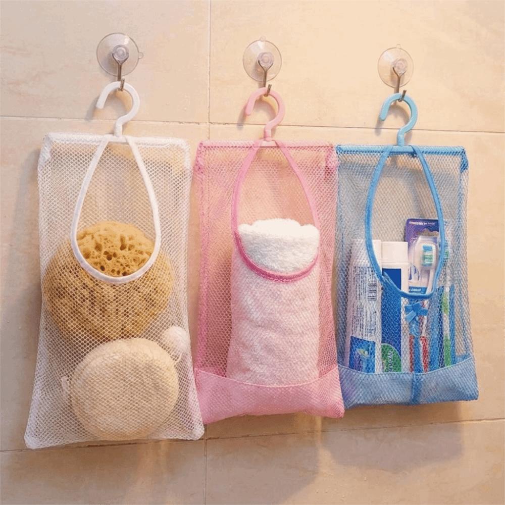 3PCS Breathable Hanging Mesh Storage Bag Quick Dry Kids Toys Storage Bag Wardrobe