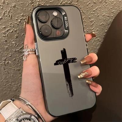 Для iPhone 16 Pro Max 15 14 13 12 11 Стильный трехцветный чехол-кросс для телефона Для iPhone XS Max X XR SE 3 2022 Матовый твердый задний чехол