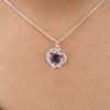 Iolite Gemstone 925 Sterling Silver Jewelry Zircon Pendant For Mothers Day Gift CZP-14-3