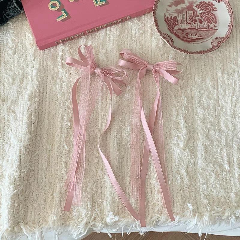 2pcs Sweet Lace Ribbon Hair Clip for Girl Chic Korean Bow Hair Pin for Children Braid  Hairclip Hair Styling Kids Headwear