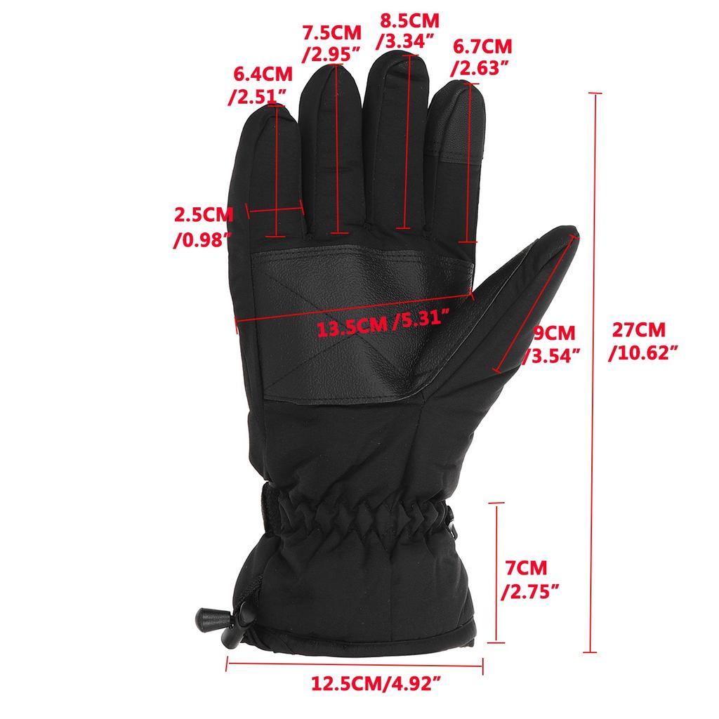 Upgrade Electric Heated Gloves Outdoor Skiing 5 Level Temperature Adjustment Winter Warm Gloves Waterproof Bike 35-55 Degree