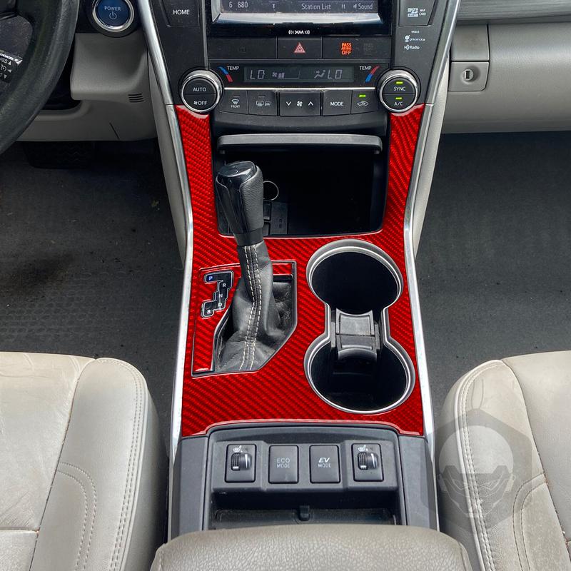 For Toyota Camry 2015 2016 2017 Gear Shift Gearbox Panel Set Cover Real Carbon Fiber Sticker Car Interior Moulding Accessories