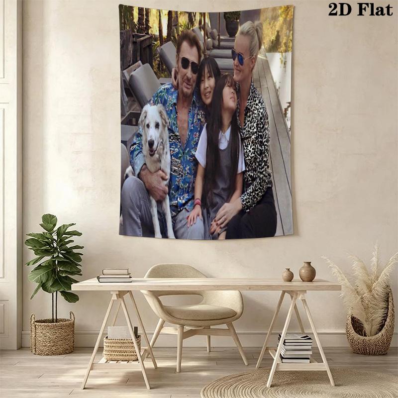 Johnny Hallyday'S Legacy Lives Tapestry Background Cloth Fashion Print Homestay Soft Decoration Tapestry Background Wall Hanging Cloth