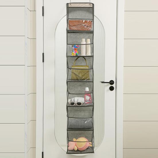 Storage Hanging Bag Organizer Strong Load-Bearing Large Capacity Simple Installation Multipurpose Storage Holder with Metal Hooks