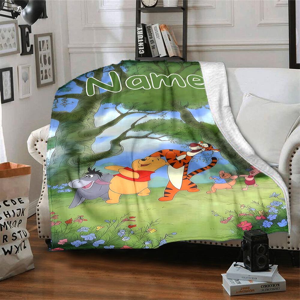 Custom Name Tigger Movie Adventure flannel Blanket for Super Soft Cute Comfort Blanket for Travel Bedding Couch Sofa Blanket