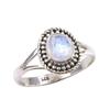 Natural Rainbow Moonstone Gemstone Handmade 925 Sterling Silver Ring S.7.5 u9E31
