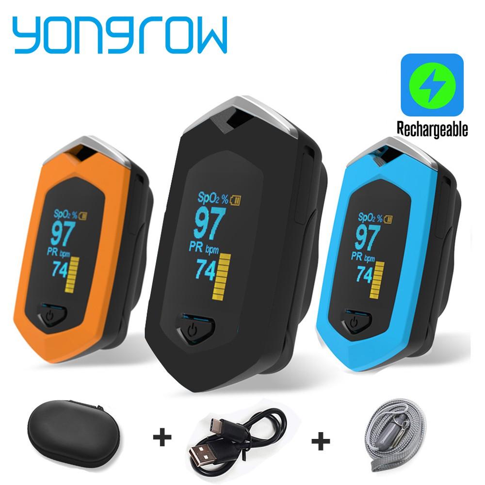 Пульсоксиметр на палец с кейсом для хранения (со встроенным аккумулятором)