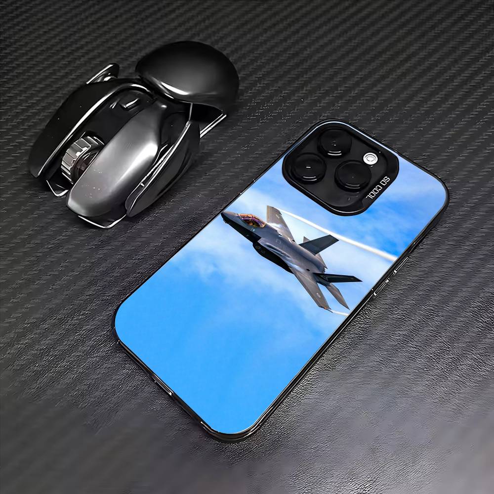 Cool fighter Phone Case For iPhone17,16,15,14,13,12,11 Plus,Pro Max Colored Silver Plated Inside Cover