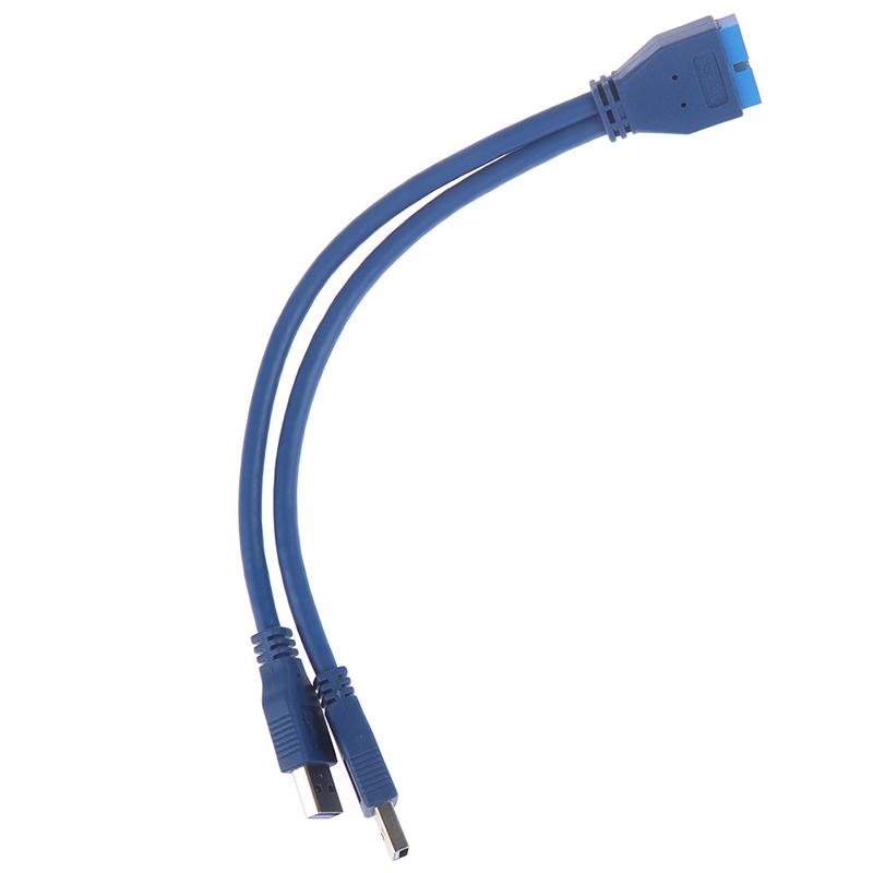 Кабель-адаптер 2 порта USB 3.0 Type A (папа) на 20-контактный разъем (папа)
