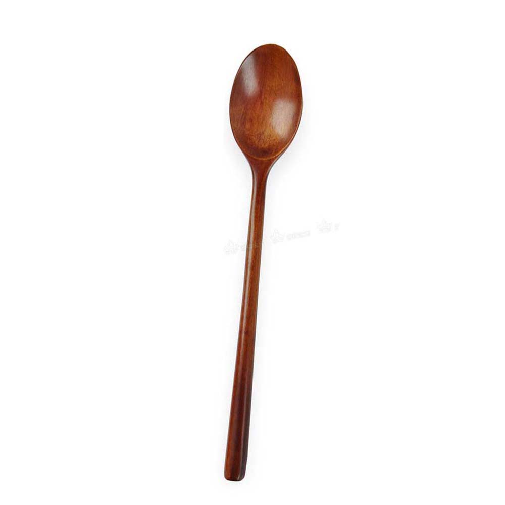 Long Handle Flatware Mixing Ellipse Wooden Spoons Soup Spoons Kitchen Utensil Cooking Supplies