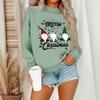 Women's Casual Fashion Round Neck Long Sleeve Christmas Printed Sweatshirt