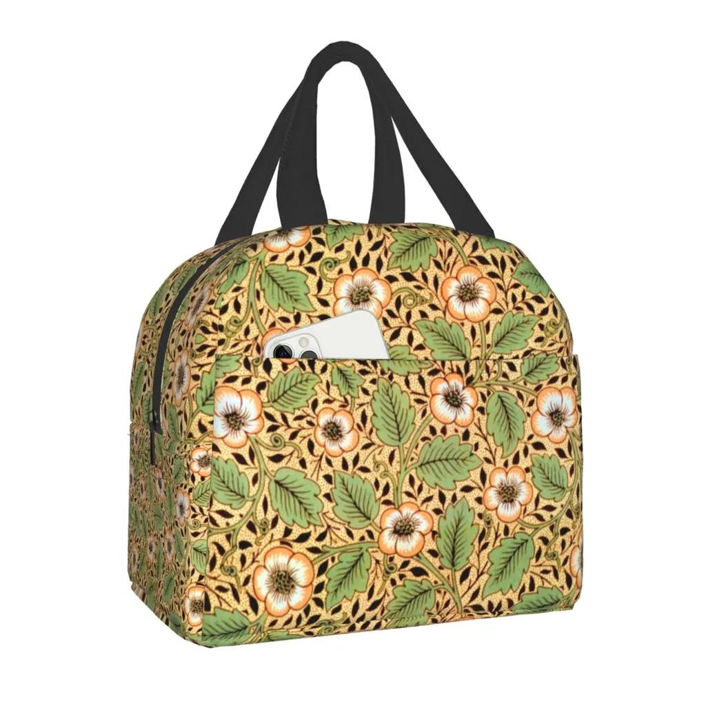 William Morris Цветочный текстильный принт термоизолированная сумка для ланча женская портативная коробка для ланча для детей школьные многофункциональные сумки для еды