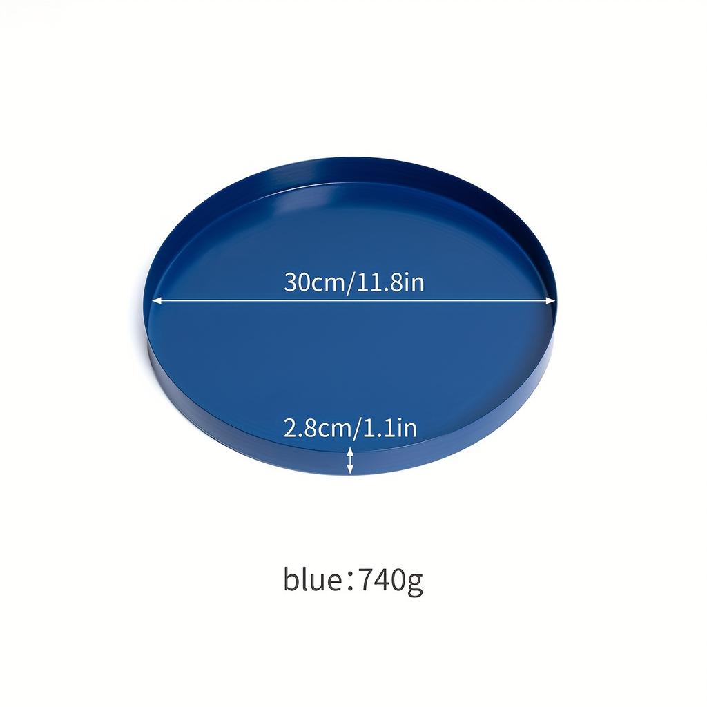 Разноцветные металлические подносы Кованое железо Круглый Органайзер для хранения в ванной комнате и спальне, Матовый глянцевый финиш Декоративный поднос для косметики, парфюмерии