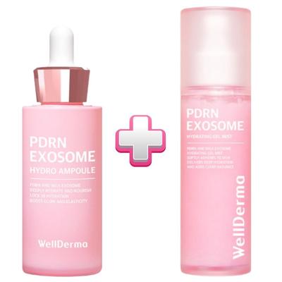 [WellDerma] Гидро-ампула с PDRN и экзосомами 30 мл + Увлажняющий гелевый мист 100 мл Набор