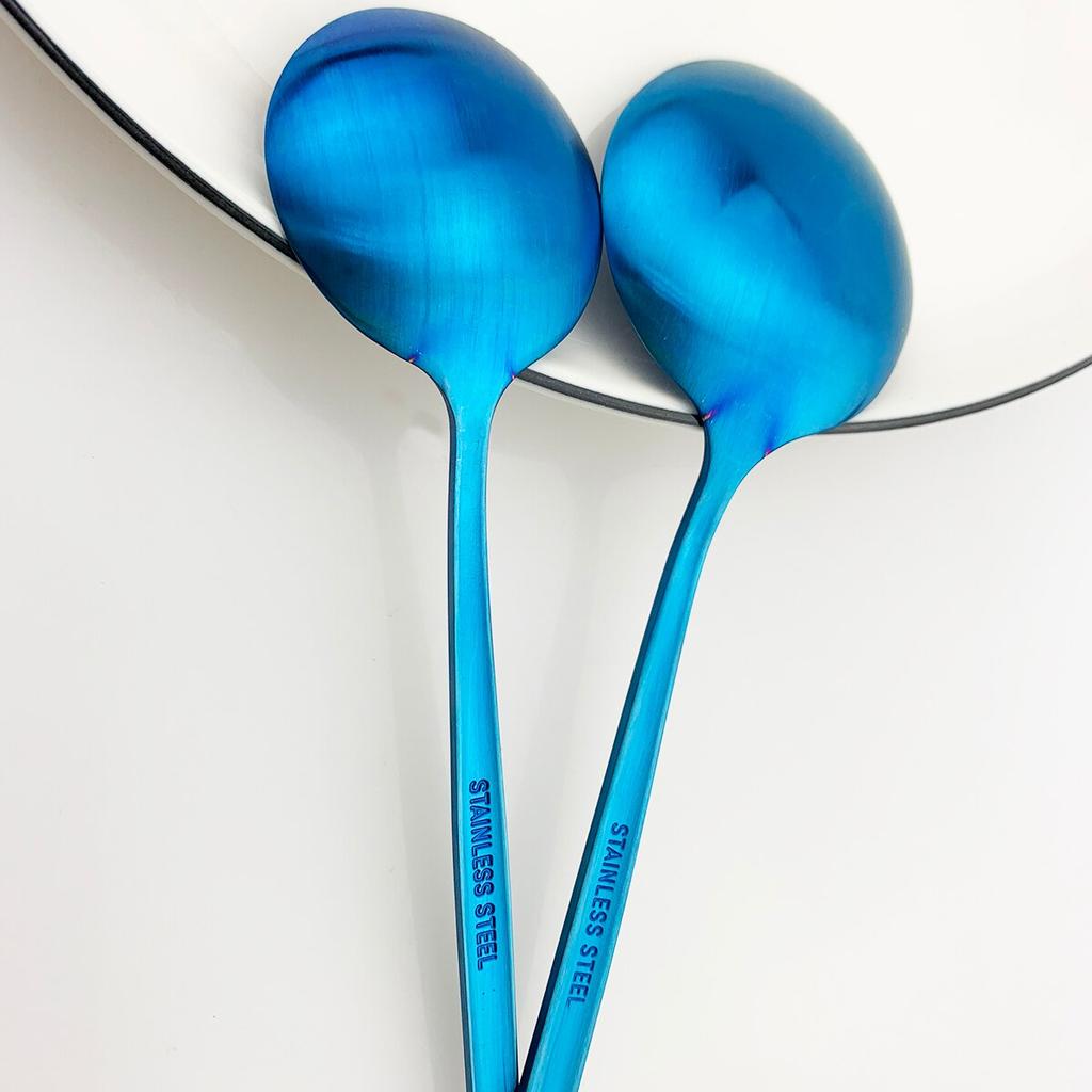 6Pcs/Set Gold Dinnerware Spoon Set Stainless Steel Cutlery Set Dinner Set Coffee Tea Spoon Tableware Home Kitchen Silverware Set