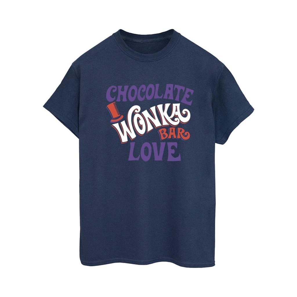 Willy Wonka & The Chocolate Factory Womens/Ladies Chocolate Bar Love Cotton Boyfriend T-Shirt
