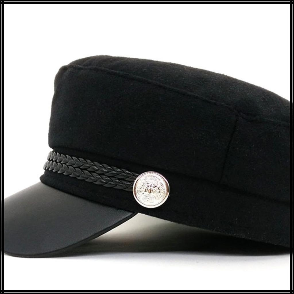 Marine Gothic Going CZ315 [White Fang] Cap, Black, Casquette, Lolita, Hat, Out, Travel, Stylish, Women's, (Black)