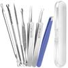 Honnydend Set of Blackhead and Acne Removal Antibacterial Stainless Blackhead Removal Needle Tool Pore Care Kit for and Blemish Extraction 7-Piece