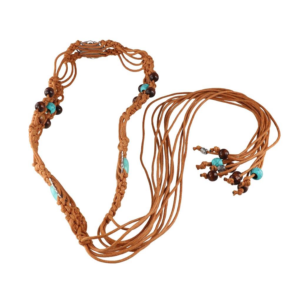 Versatile Braided Waist Belt Ethnic Style Dress Chain Waist All-Matched Woven Belt Women