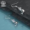 Noble 925 Sterling Silver Classic Zircon Dolphin Drop Earrings For Lady Charm Engagement Jewelry Accessories Fashion Party Gifts